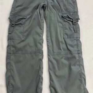 Y2K American Eagle Cargo Pants Women 4 High Rise Baggy Wide Leg Faded Streetwear